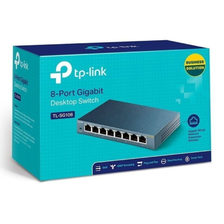 Switch TP-Link TL-SG108 V3.0 8 Puertos/ RJ-45 10/100/1000