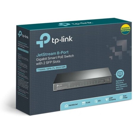 Switch TP-Link Smart Gigabit TL-SG2210P 10 Puertos/ RJ-45 10/100/1000 PoE/ SFP