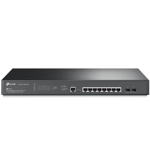 Switch Gestionable TP-Link Omada JetStream TL-SG3210XHP-M2/ WiFi 6/ 10 Puertos/ RJ-45 10/100/1000/ PoE+/ SFP+ 10GE