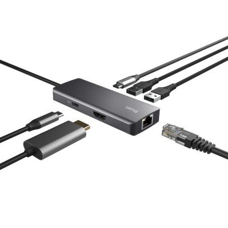 Docking USB Tipo-C Trust Dalyx/ 2xUSB/ 2xUSB Tipo-C/ 1xHDMI/ 1xRJ45/ Gris