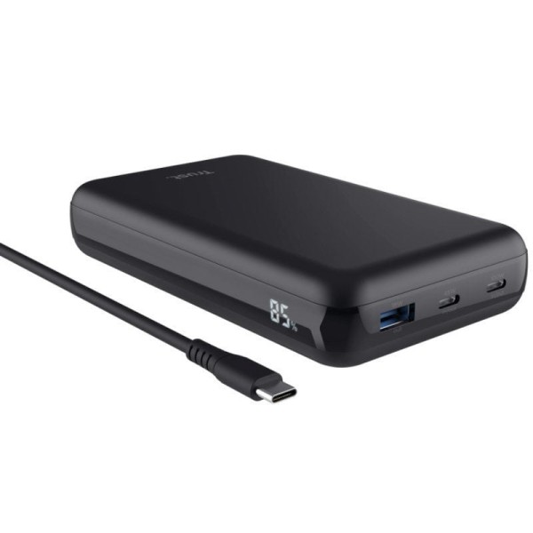 Batería Externa/Powerbank Trust Laro 20000mAh/ 100W/ Compatible con Portátiles