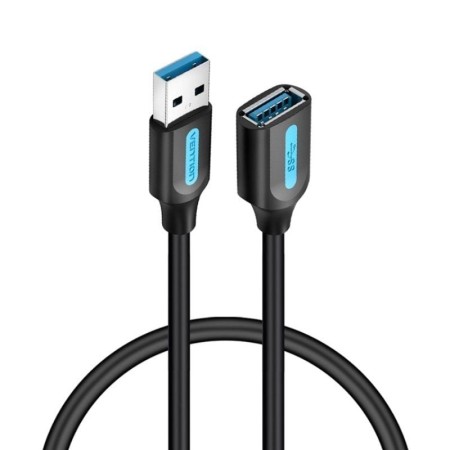 Cable Alargador USB 3.0 Vention CBHBG/ USB Macho - USB Hembra/ 5Gbps/ 1.5m/ Negro