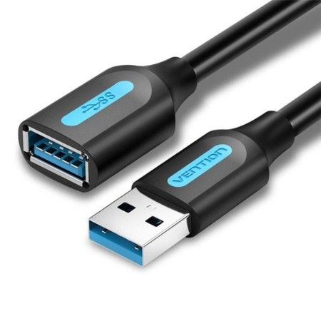 Cable Alargador USB 3.0 Vention CBHBI/ USB Macho - USB Hembra/ 5Gbps/ 3m/ Negro