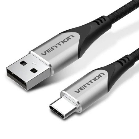 Cable USB 2.0 Tipo-C Vention CODHI/ USB Tipo-C Macho - USB Macho/ Hasta 60W/ 480Mbps/ 3m/ Gris