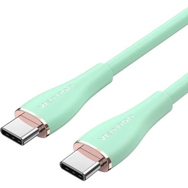 Cable USB 2.0 Tipo-C Vention TAWGF/ USB Tipo-C Macho - USB Tipo-C Macho/ Hasta 100W/ 480Mbps/ 1m/ Verde