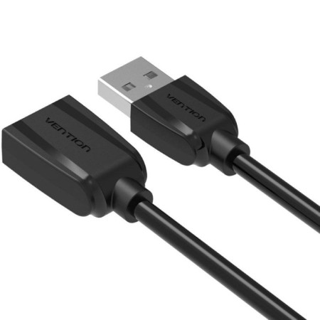 Cable Alargador USB 3.0 Vention VAS-A45-B050/ USB Macho - USB Hembra/ 5Gbps/ 50cm/ Negro