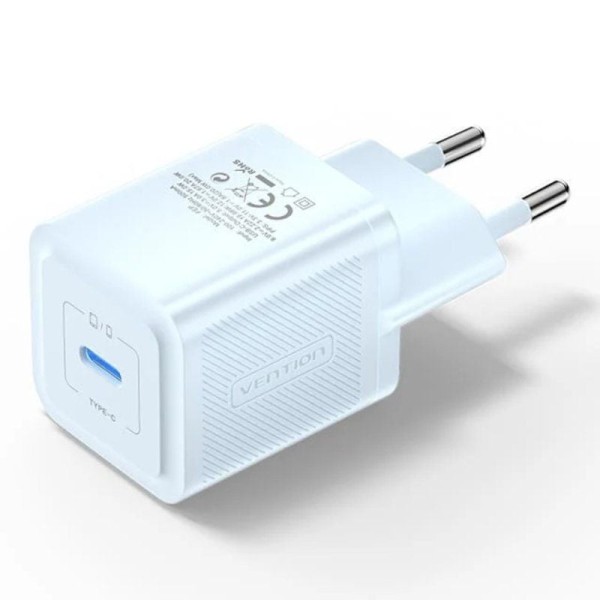 Cargador Gan de Pared Vention FEPL0-EU/ 1xUSB Tipo-C/ 20W