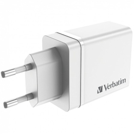 Cargador de Pared Verbatim CHR-30EU2/ 1xUSB Tipo-C/ 3xUSB/ 30W