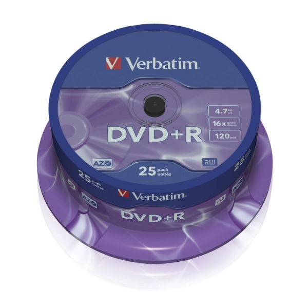 DVD+R Verbatim Advanced AZO 16X/ Tarrina-25uds