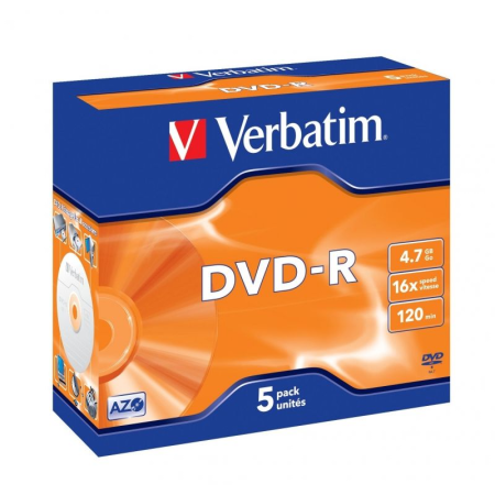 DVD-R Verbatim Advanced AZO 16X/ Caja-5uds