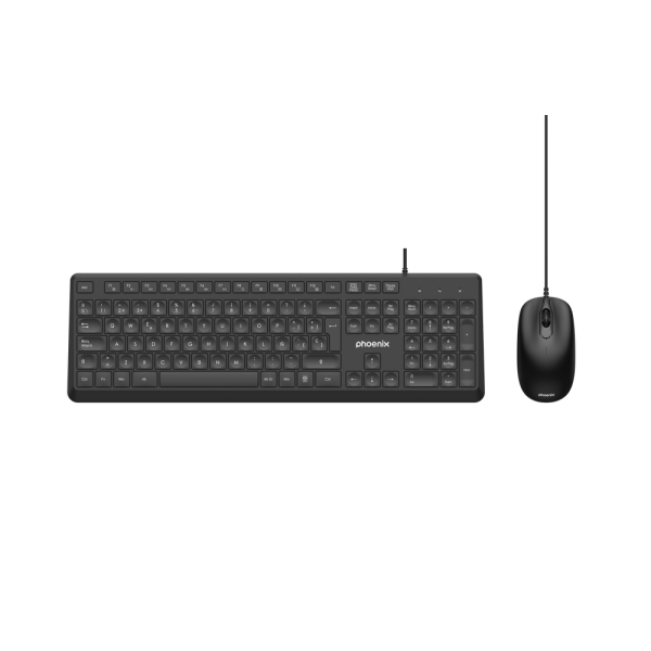 Phoenix combo teclado multimedia  ratón con cable usb 1200dpi