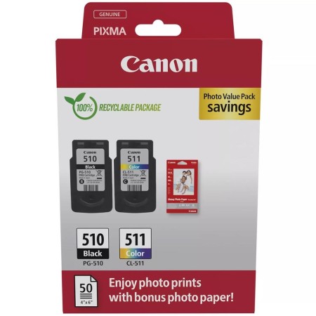 Cartucho canon pg - 510 - cl - 511  papel fotografico