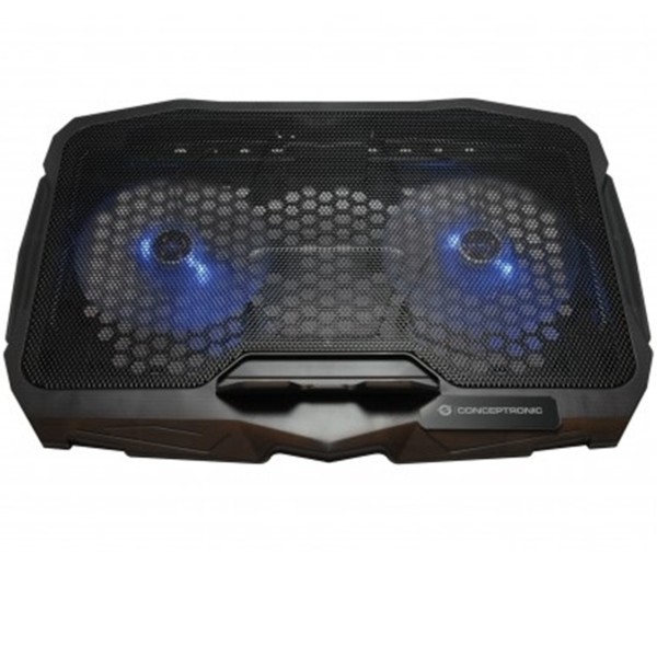 Soporte - base de refrigeracion conceptronic thana07b para portatiles hasta 15.6 pulgadas ventiladores 125mm x2