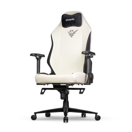 Silla gaming phoenix monarch remaster cuero napa negra y blanca talla r