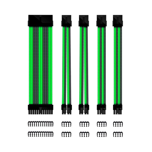 Kit de extension phoenix cables fuente de alimentacion 30cm 24 pines - 4  4 pines - 6  2 pines negro y verde