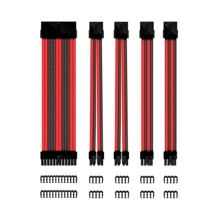 Kit de extension phoenix cables fuente de alimentacion 30cm 24 pines - 4  4 pines - 6  2 pines negro y rojo