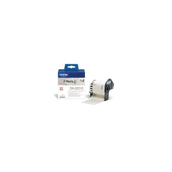 Etiquetas cinta continua brother pelicula plastica blanca dk22212 29mmx30.48 ql - 1050 -  ql - 1050n ql - 1060n ql - 500 ql - 50