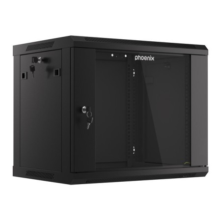 Armario rack phoenix 9u 600x450x501 auto - ensamblado 19'' hasta 60 kg negro