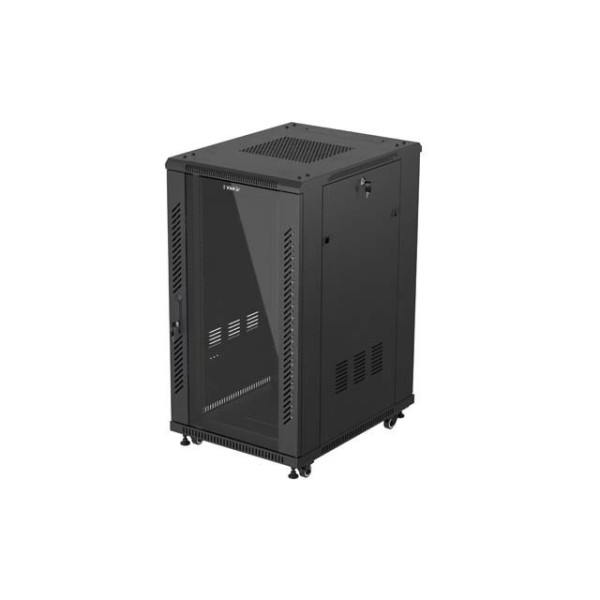 Armario rack phoenix 22u 600x800 de pie servidor 19'' hasta 1000 kg negro