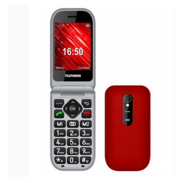 Telefono movil telefunken s450 senior phone - 2.8 pulgadas - rojo
