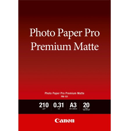 Papel fotografico canon premium matte tinta iimpresion -  a3 -  297x420mm -  20 hojas