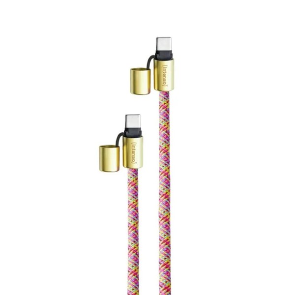 Cable usb tipo c intenso 1.65m -  macho - macho -  neon mix