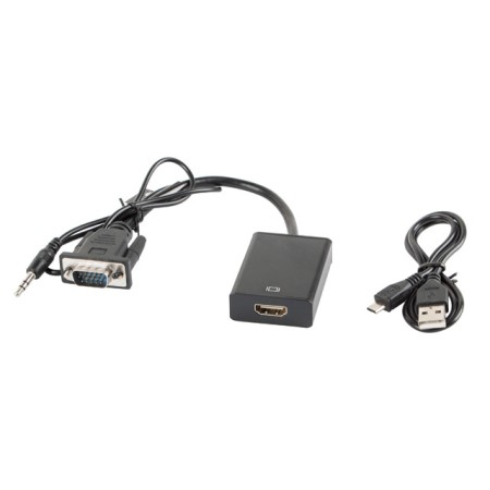Adaptador lanberg vga macho櫧 3.5mm jack -  hdmi hembra