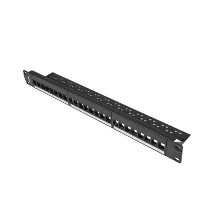 Patch panel lanberg 24 puertos 1u rack 19 para modulos keystone negro