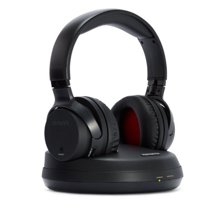 Auriculares inalambricos aiwa whf - 930d negro  base de carga