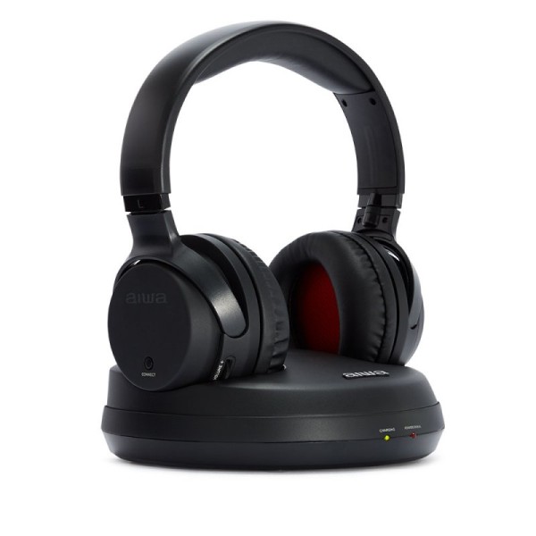Auriculares inalambricos aiwa whf - 930d negro  base de carga