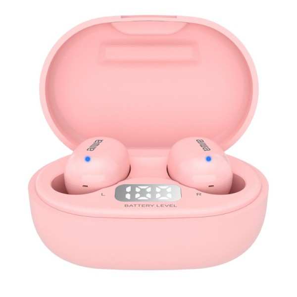 Auriculares inalambricos aiwa ebtw - 150 bluetooth rosa  estuche de carga