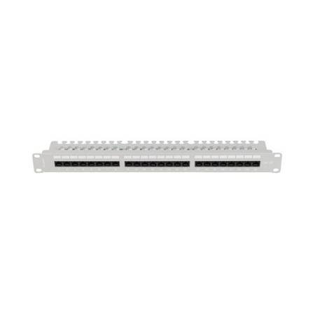 Patch panel lanberg 24 puertos 1u 19 pulgadas cat.6a utp con organizador cables gris