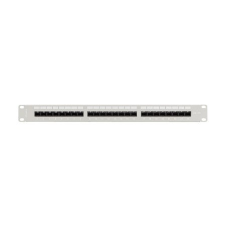 Patch panel lanberg 24 puertos 1u 19 pulgadas cat.6a utp con organizador cables gris