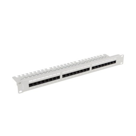 Patch panel lanberg 24 puertos 1u 19 pulgadas cat.6a utp con organizador cables gris