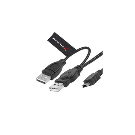 Cable 2 conectores usb 2.0 a  mini usb b 5 pines 1.5 m
