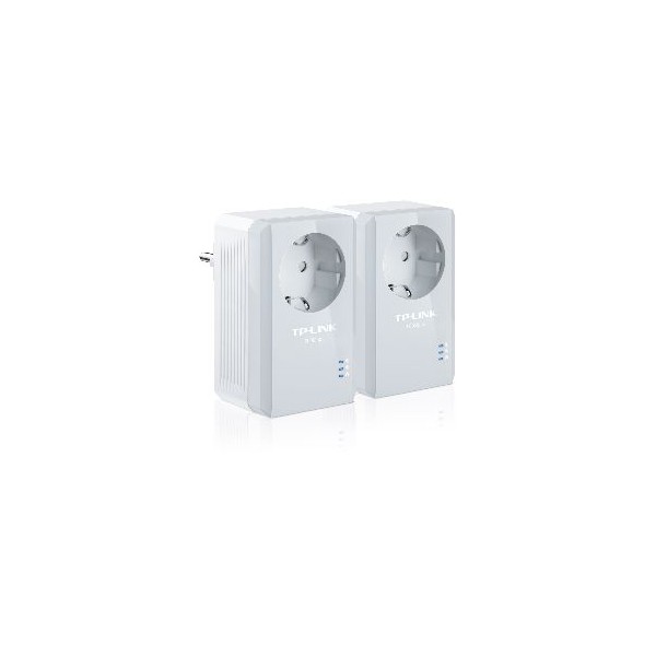 Pack x2 adaptadores de red linea electrica 500mbps powerline con enchufe tp - link