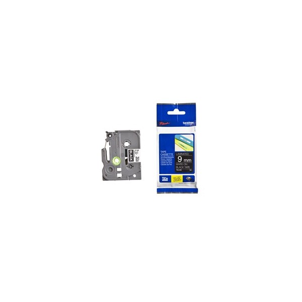 Cinta laminada brother tze325 9mm x 8m negro - blanco