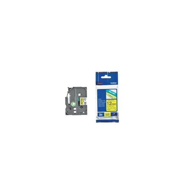 Cinta laminada brother tze631 12mm x 8m amarillo - negro