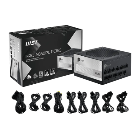 Fuente alimentacion msi pro a850pl pcie5 gaming atx 850w