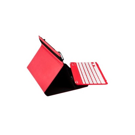 Funda universal gripcase silver ht para tablet 9 - 10 pulgadas  teclado bluetooth rojo