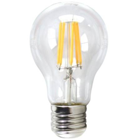 Bombilla led silver electronic filamento transprente estandar 6w80w -  e27 -  3000k luz calida -  a