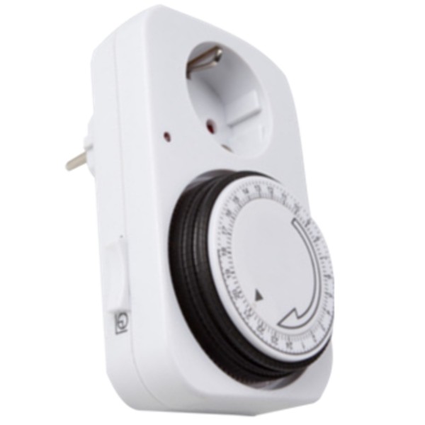 Programador silver electronic analógico -  24 horas -  3600w -  250v -  16a -  50hz -  ip 20 -  ajustable 15 minutos -  24h negr