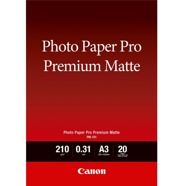 Papel fotografico canon premium matte tinta iimpresion -  a3 -  297x420mm -  20 hojas