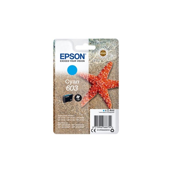 Cartucho tinta epson c13t03u24010 singlepack cian 603 estrella de mar