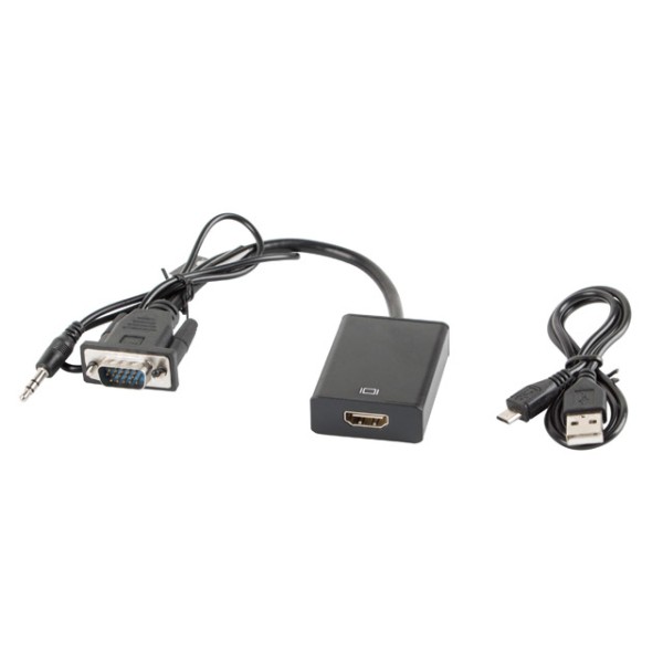 Adaptador lanberg vga macho櫧 3.5mm jack -  hdmi hembra