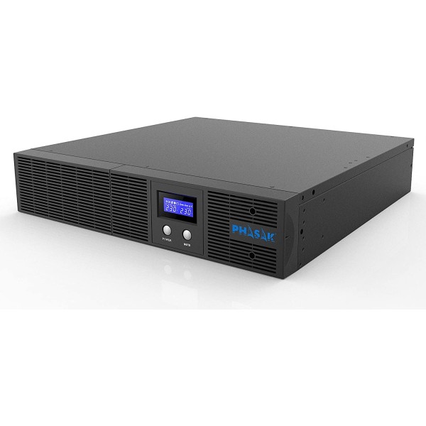 Sai ups phasak 2160va rack interactivo - 4 schuko - reg. autom. de tension - lcd ph 7521 2.16kva