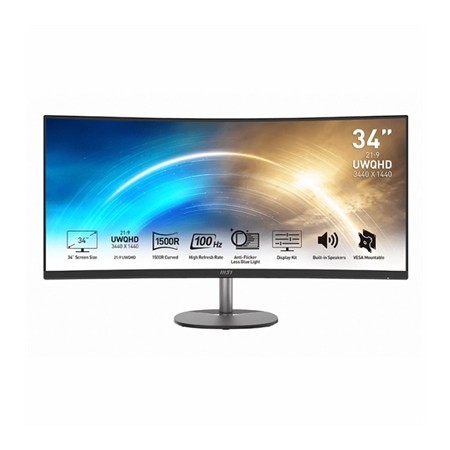 Monitor led 34 pulgadas msi mp341cq dp hdmi mm curvo uwqhd 100 panoramico 21:9