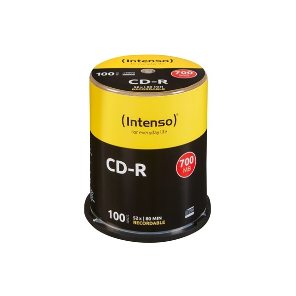 Tarrina de cd - r virgenes intenso 700mb - 80 min tubo 100 unidades