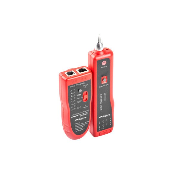 Tester lanberg cable rastreador de pares rj - 45 rj - 12 rj - 11 coaxial