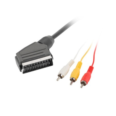 Cable euroconector lanberg macho - 3x rca macho 1.8m